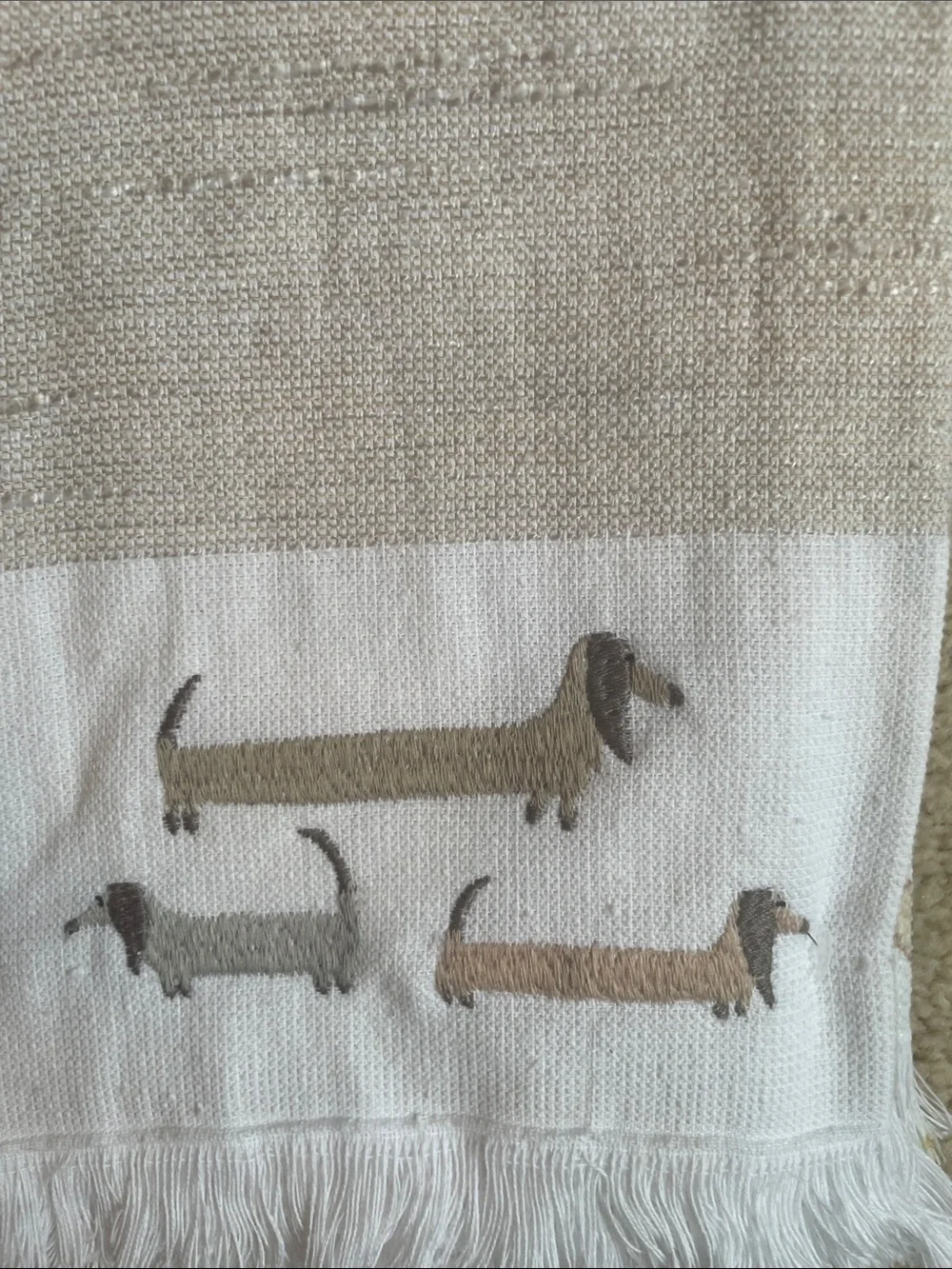 Ladinne set of two different dachshund over sized Kitchen Towel